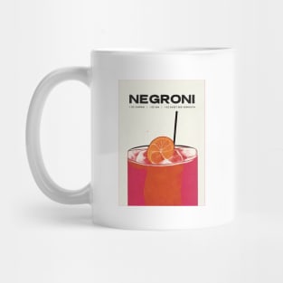 Negroni Retro Poster Big Big Glass Bar Prints, Vintage Drinks, Recipe, Wall Art Mug